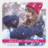 写真クリスマスステッカー スクエアシール (正面)