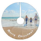 写真クリスマスツリースカートとカスタム文字 ブラッシュドポリエステルツリースカート (正面)