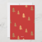 写真クリスマスツリーデコールバラ金ゴールド喜び シーズンカード (裏面)