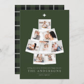 写真クリスマスツリー数々の写真の休日 シーズンカード (正面/裏面)