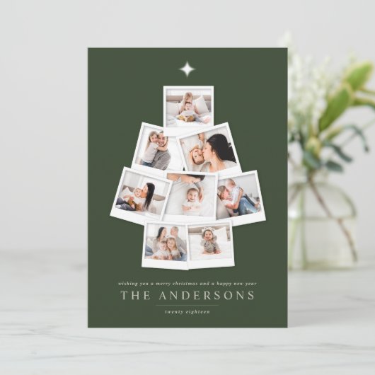 写真クリスマスツリー数々の写真の休日 シーズンカード (スタンド正面)