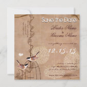 写真クリスマスバードケージウェディング日付を保存 招待状 (正面)
