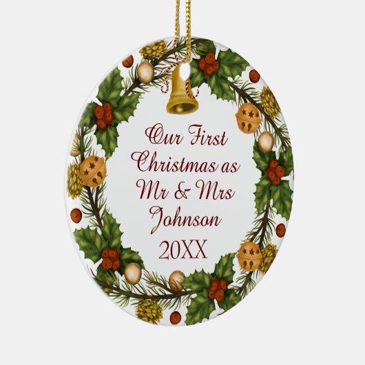 写真クリスマスリース初めてのクリスマスミセス・セラ セラミックオーナメント (右)