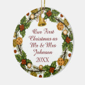 写真クリスマスリース初めてのクリスマスミセス・セラ セラミックオーナメント (左)