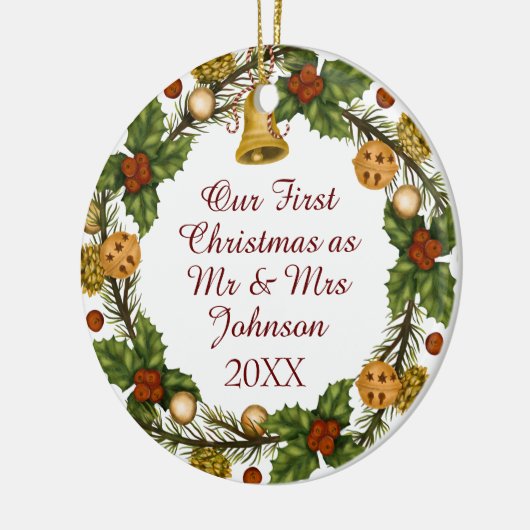 写真クリスマスリース初めてのクリスマスミセス・セラ セラミックオーナメント (左)