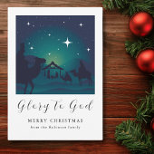 写真クリスマス出生シーン栄光へ神 シーズンカード