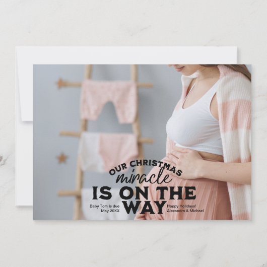 写真クリスマス妊娠の発表 シーズンカード (正面)