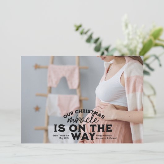 写真クリスマス妊娠の発表 シーズンカード (スタンド正面)