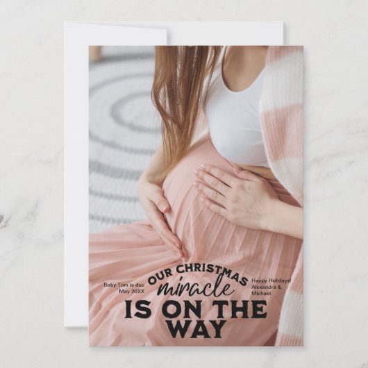 写真クリスマス妊娠の発表 シーズンカード (正面)