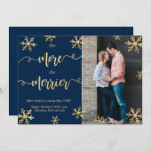 写真クリスマス妊娠告知カード海軍 案内状 (正面/裏面)