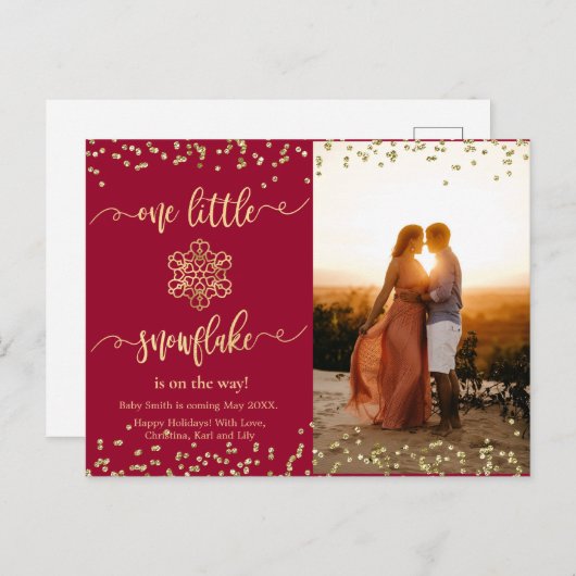 写真クリスマス妊娠告知カード シーズンポストカード (正面/裏面)