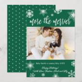 写真クリスマス妊娠告知カード 招待状 (正面/裏面)