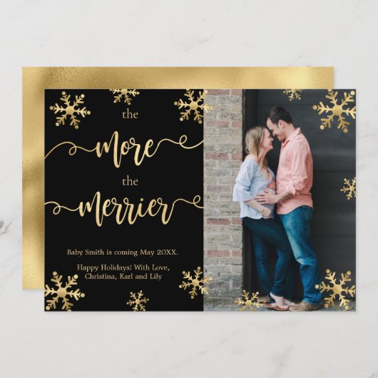 写真クリスマス妊娠告知カード 案内状 (正面/裏面)