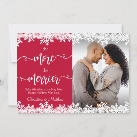 写真クリスマス妊娠告知カード 案内状 (正面)
