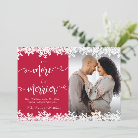 写真クリスマス妊娠告知カード 案内状 (スタンド正面)