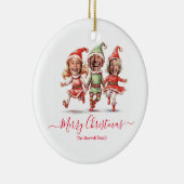 写真クリスマス小妖精や小人 セラミックオーナメント (右)