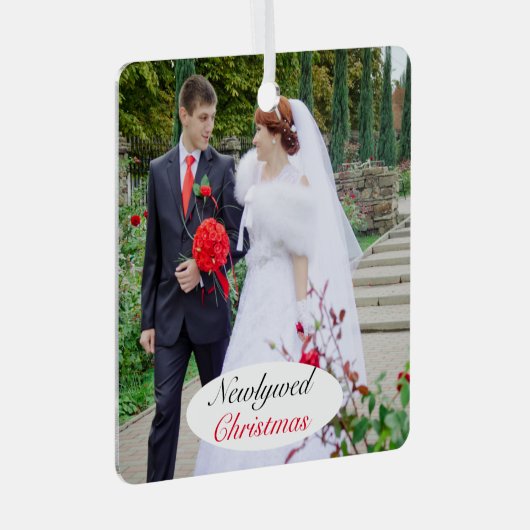 写真クリスマス結婚の新作 メタルオーナメント (正面右)