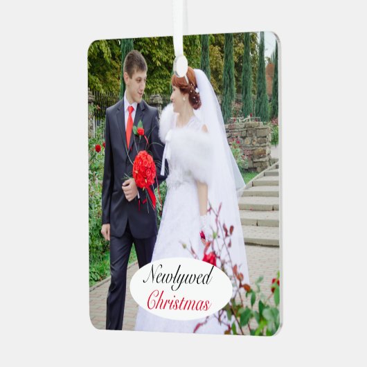 写真クリスマス結婚の新作 メタルオーナメント (正面左)