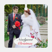 写真クリスマス結婚の新作 メタルオーナメント (正面)