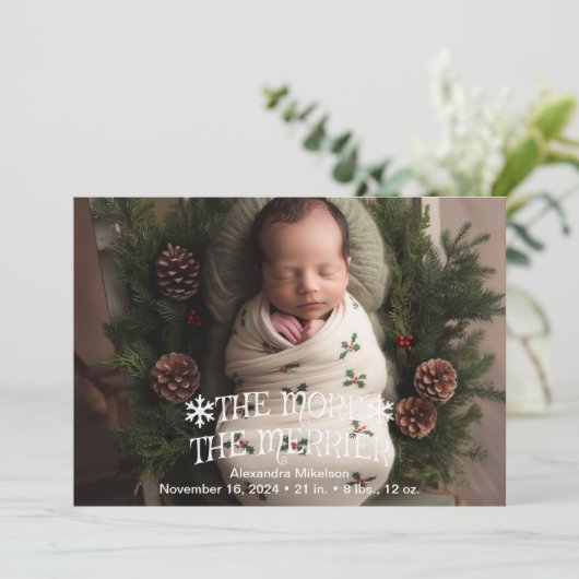 写真クリスマス誕生発表 シーズンカード (スタンド正面)