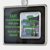 写真クリック上で自分の写真を作成する簡単 シルバープレートフレームオーナメント (左)