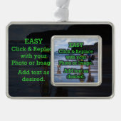 写真クリック上で自分の写真を作成する簡単 シルバープレートフレームオーナメント (正面)