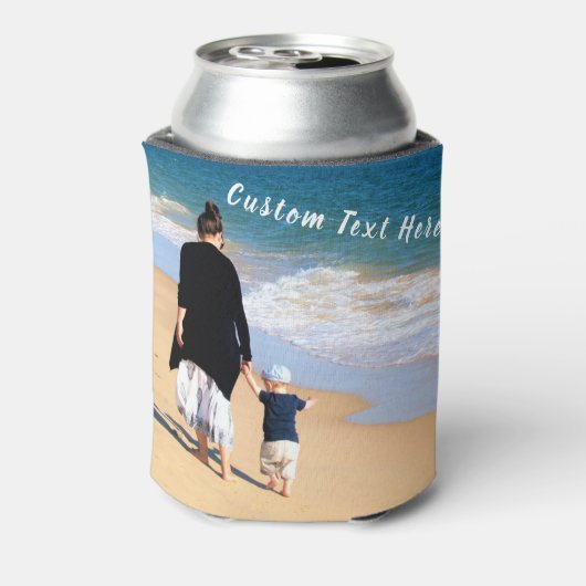 写真クーラーボックスとカスタム文字 缶クーラー (缶裏面)