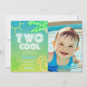 写真クール付き2歳の誕生日 招待状 (正面)