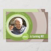 写真クール誕生日招待状:：円形5L 招待状 (正面/裏面)