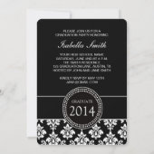 写真グガーリーラッド招待状|白黒ダマスク 招待状 (裏面)