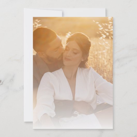 写真グラデーションボヘミアンのリハ結婚ーサルディナー 招待状 (裏面)