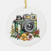 写真グラフィックスと引用文 |ヴィンテージカメラ セラミックオーナメント (正面)