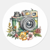 写真グラフィックスと引用文 |ヴィンテージカメラ ラウンドシール (正面)