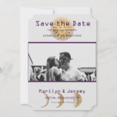 写真グランジ紫〔占星術の〕十二宮図フラット日付の保存 セーブザデート (正面)