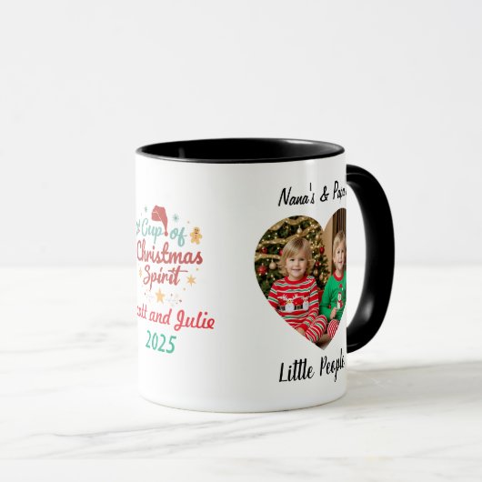 写真グランドキッズクリスマスパーソナライズ マグカップ (正面右)