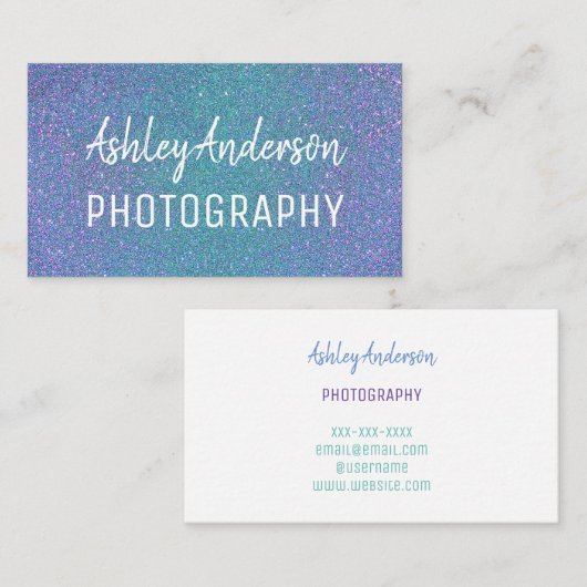 写真グリッタースパークフェミニンル名刺 名刺 (正面/裏面)