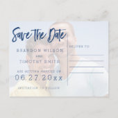 写真ゲイの日付はがきを保存結婚 案内ポストカード (裏面)