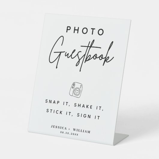 写真ゲストブックスナップそれを振るスティックそれを署名 台座サイン (正面)