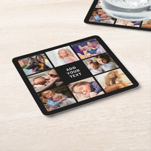 写真コパーソナライズされたラージュ8 スクエアペーパーコースター (アングル)