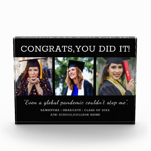 写真コラージュおめでとう2022年パンデミック卒業 フォトブロック (正面)