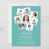 写真コラージュお祝い・オブ・ライフ・メモリアル 招待状 (正面)