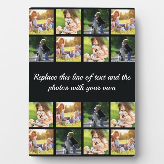 写真コラージュと文字プラークのパーソナライズ フォトプラーク (正面)