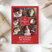 写真コラージュのクリスマス誕生発表 シーズンカード