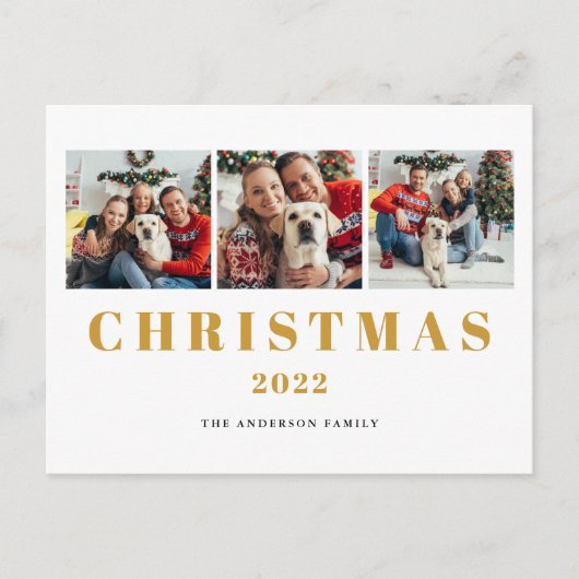 写真コラージュのクリスマス シーズンポストカード (正面)