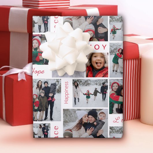 写真コラージュのクリスマス ラッピングペーパーシート