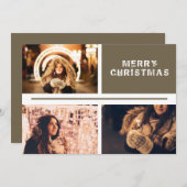 写真コラージュのパーソナライズ可能なモダンクリスマス シーズンカード (正面/裏面)