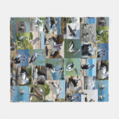 写真コラージュのペリカンのコレクション フリースブランケット (正面(横))