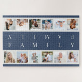 写真コラージュのミラー化された家族チームの競争 ジグソーパズル (横)