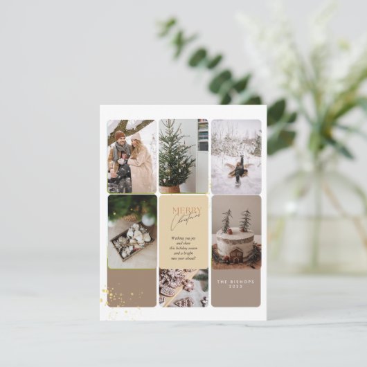 写真コラージュのメリークリスマスグリーティング5 シーズンカード (スタンド正面)
