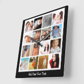 写真コラージュの一種パーソナライズされた スクエア壁時計 (傾斜)